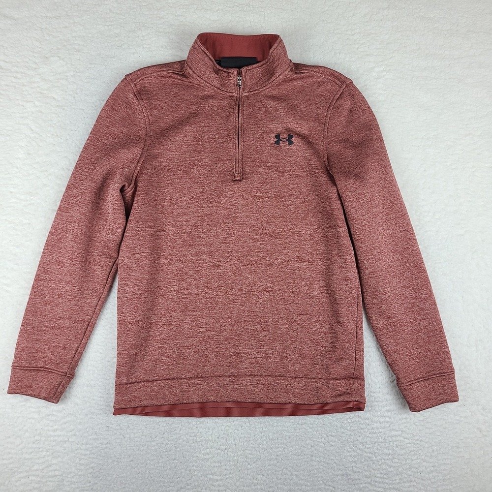Under Armour Sweater Mens Medium Pale‎ Red Heathered Loose Performance Tech Golf